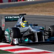 Nico Rosberg en pista con el Mercedes W03