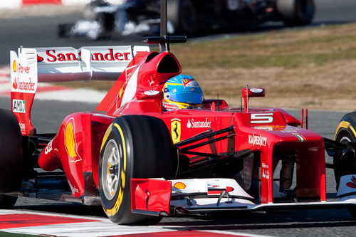 Alonso en el F2012 en los test de 2012