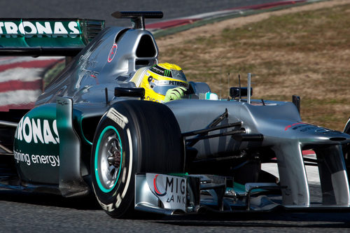 Rosberg con el W03 en los test de Barcelona