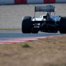 El Sauber de Pérez visto desde atrás