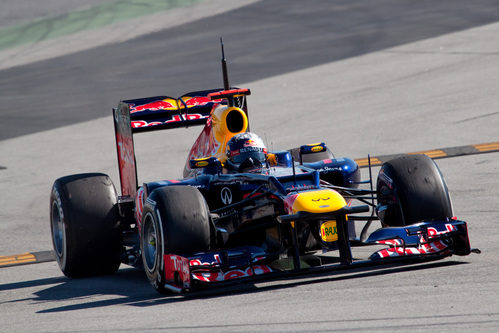 Vettel en los test con el Red Bull RB8