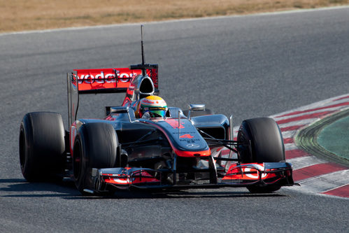 Lewis Hamilton en los test de Barcelona con el McLaren