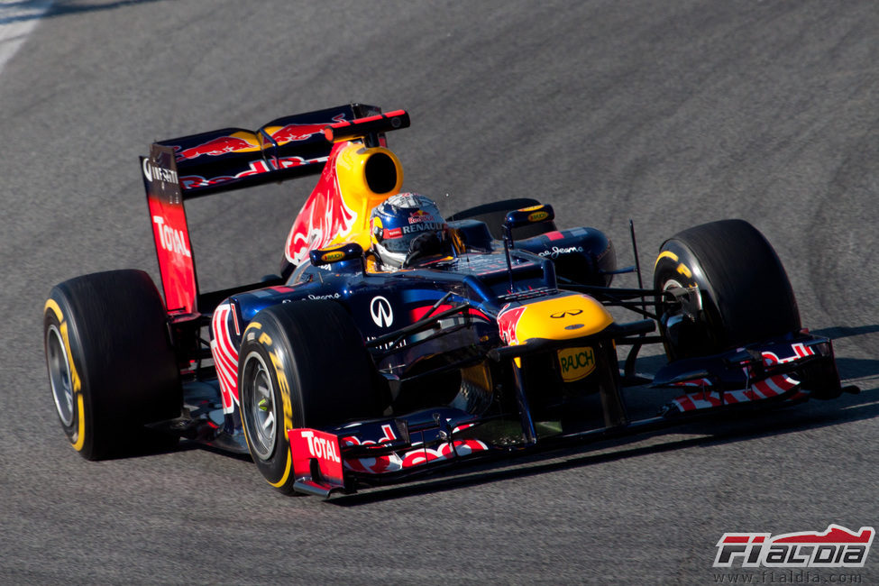 Sebastian Vettel en los entrenamientos de pretemporada