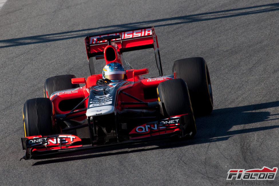 Charles Pic en Barcelona con Marussia