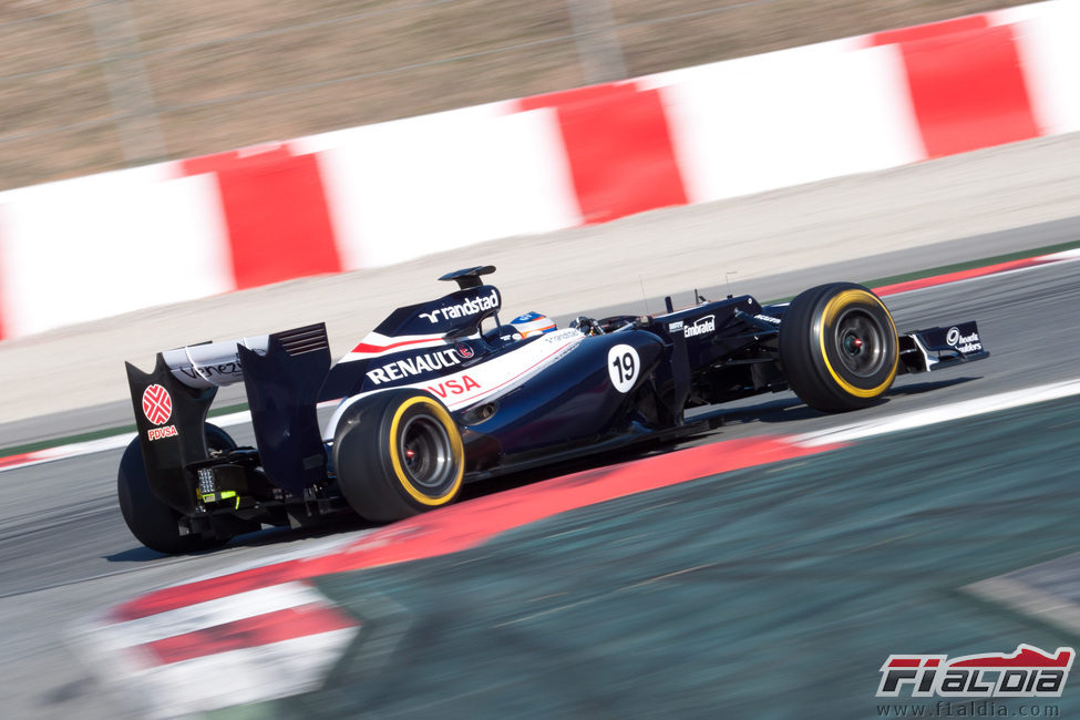 Bottas con el FW34 en pretemporada