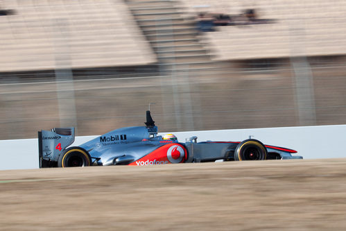 El McLaren de Lewis Hamilton en los test