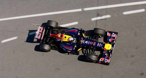 El Red Bull RB8 de Vettel desde arriba en Barcelona