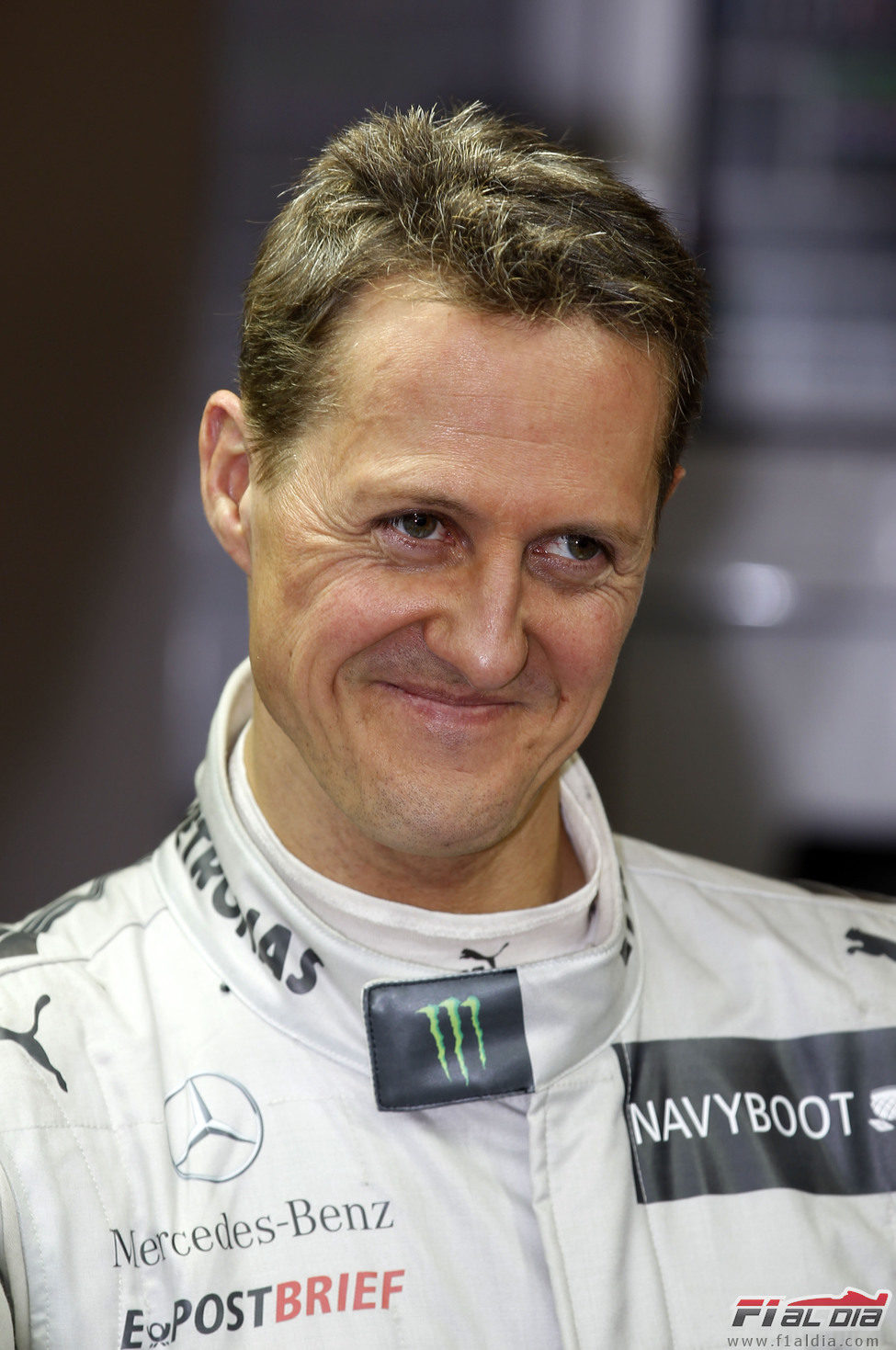 Michael Schumacher sonriente en Barcelona