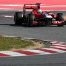 Timo Glock con el Marussia en Barcelona