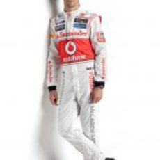 Button posa con el nuevo mono de McLaren