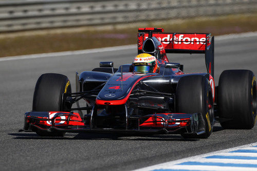 Lewis Hamilton en los test de Jerez