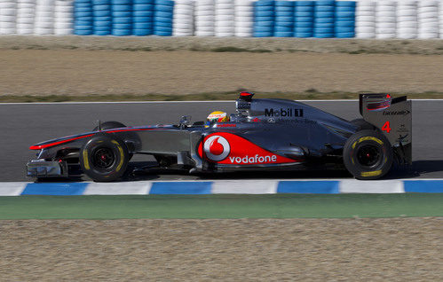 Hamilton rueda en Jerez con el McLaren de 2012