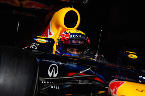 Mark Webber en los test de Barcelona con el RB8