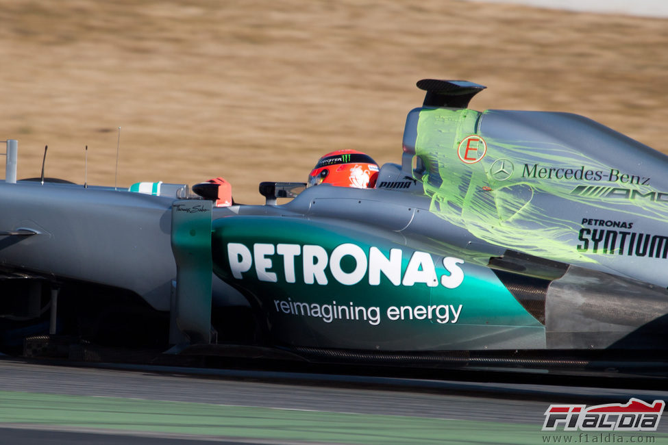 El Mercedes W03 lleno de parafina