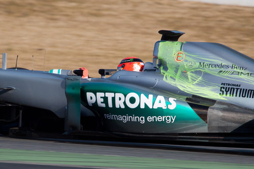 El Mercedes W03 lleno de parafina