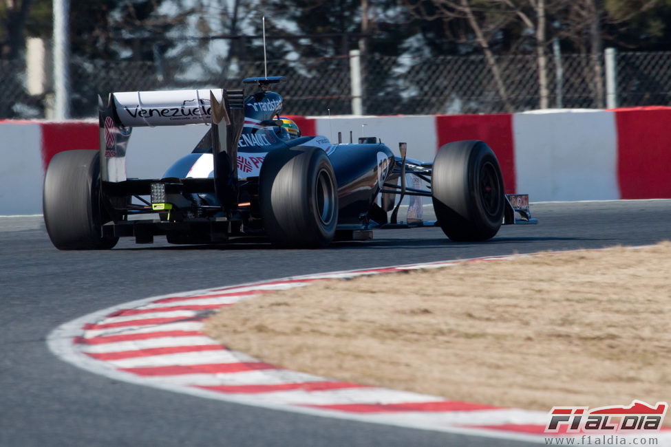 Senna al volante del Williams en los test