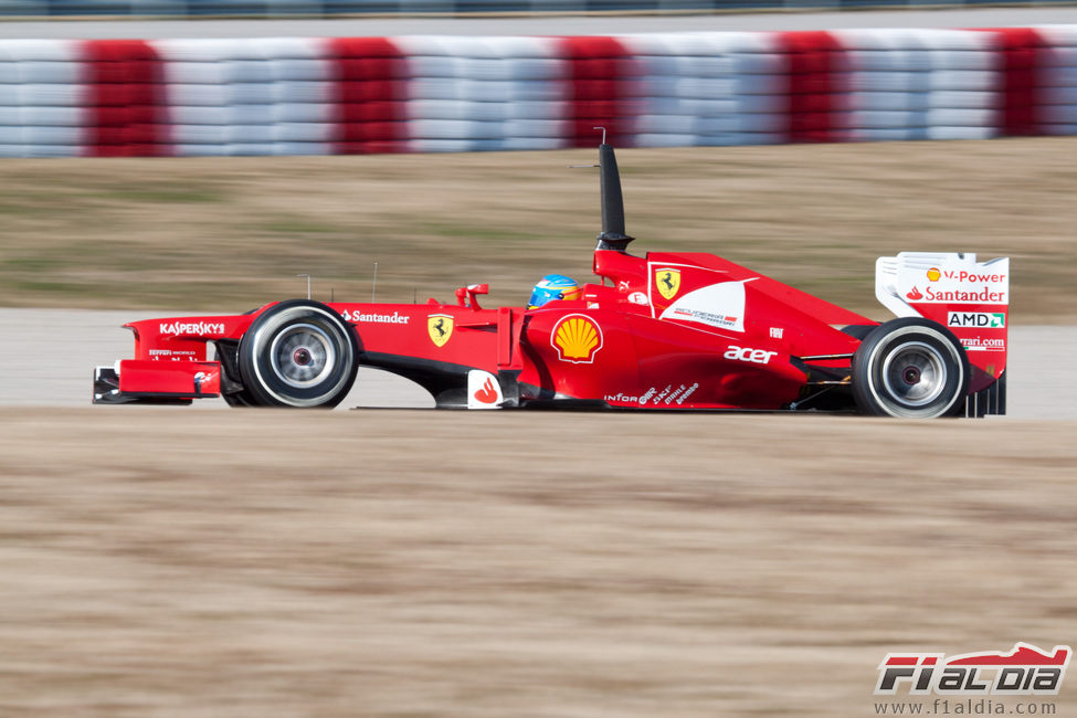 Fernando Alonso y el F2012 en pretemporada