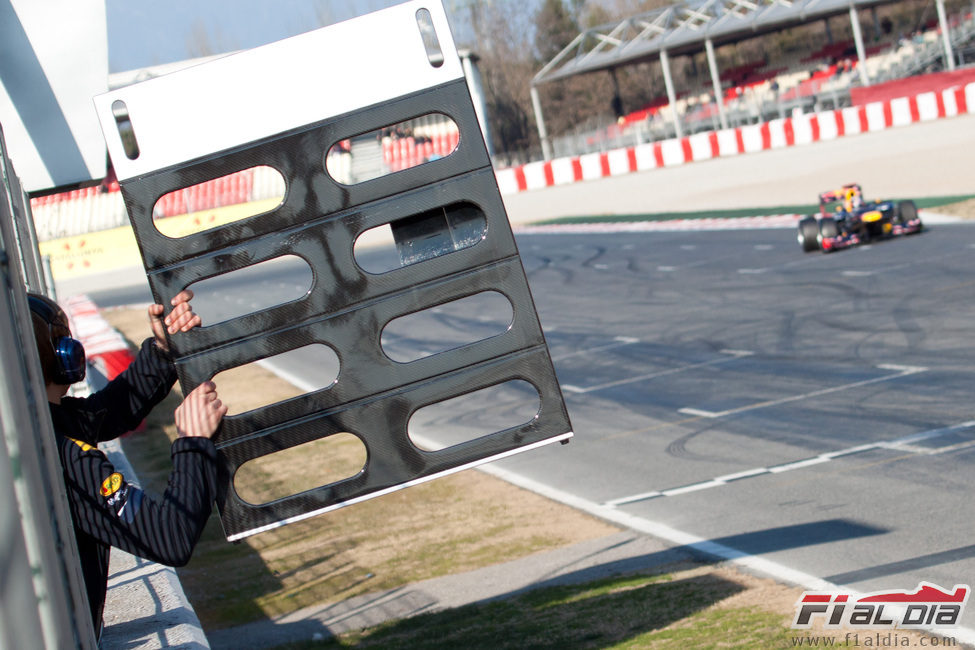 Cartel para Vettel en Montmeló