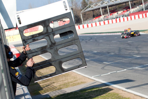 Cartel para Vettel en Montmeló