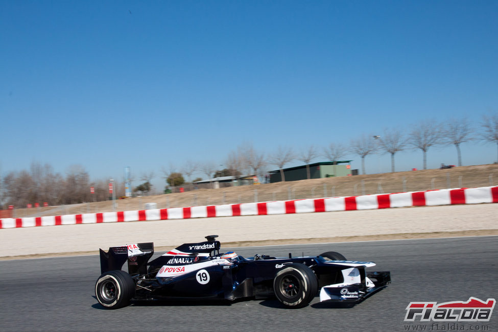 Bottas en los entrenamientos de Barcelona