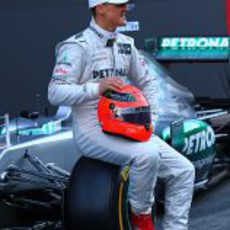 Michael Schumacher en la presentación del nuevo W03