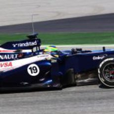 Bruno Senna al volante del FW34 en los test