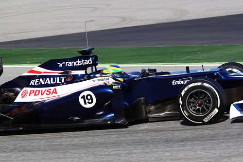 Bruno Senna al volante del FW34 en los test
