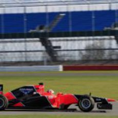 Vista lateral del MR01 en Silverstone