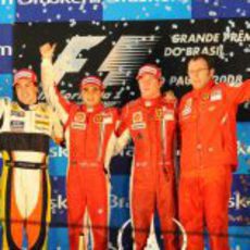 El podio del GP de Brasil 2008