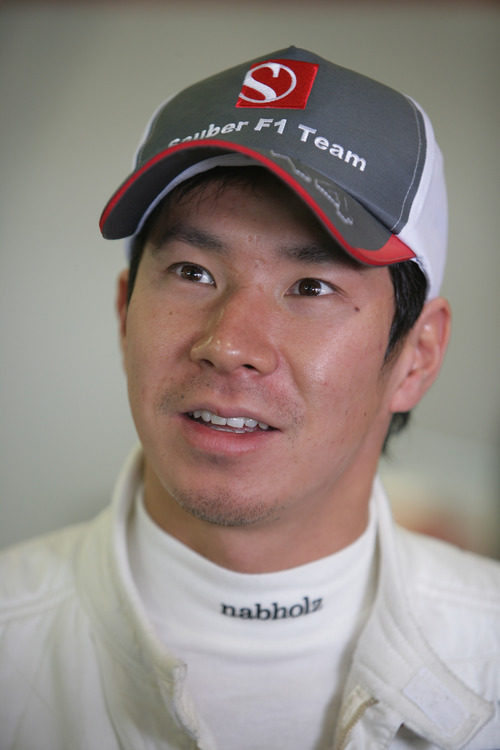 Kamui Kobayashi en los entrenamientos de pretemporada en Barcelona