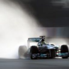 Rosberg bajo la lluvia de Barcelona