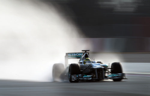 Rosberg bajo la lluvia de Barcelona