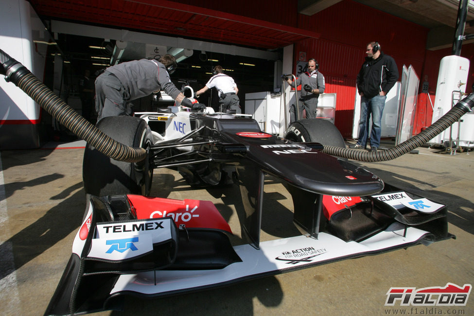 Sergio Pérez regresa al box de Sauber