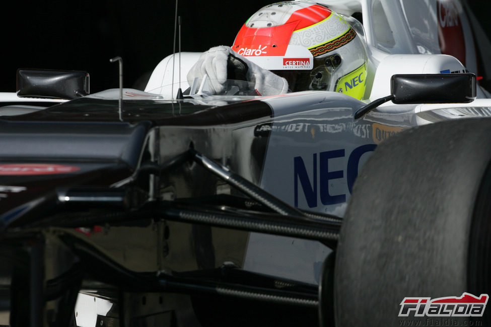 Sergio Pérez pilotando el Sauber C31 en Montmeló