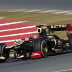 Romain Grosjean con su nuevo Lotus E20