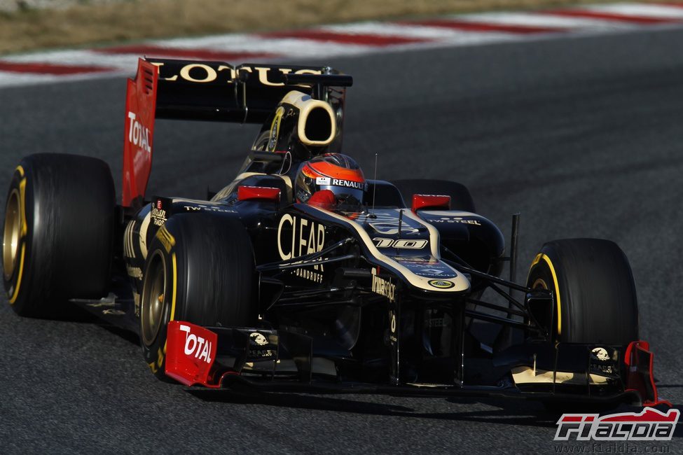 Romain Grosjean dando una vuelta al circuito de Montmeló