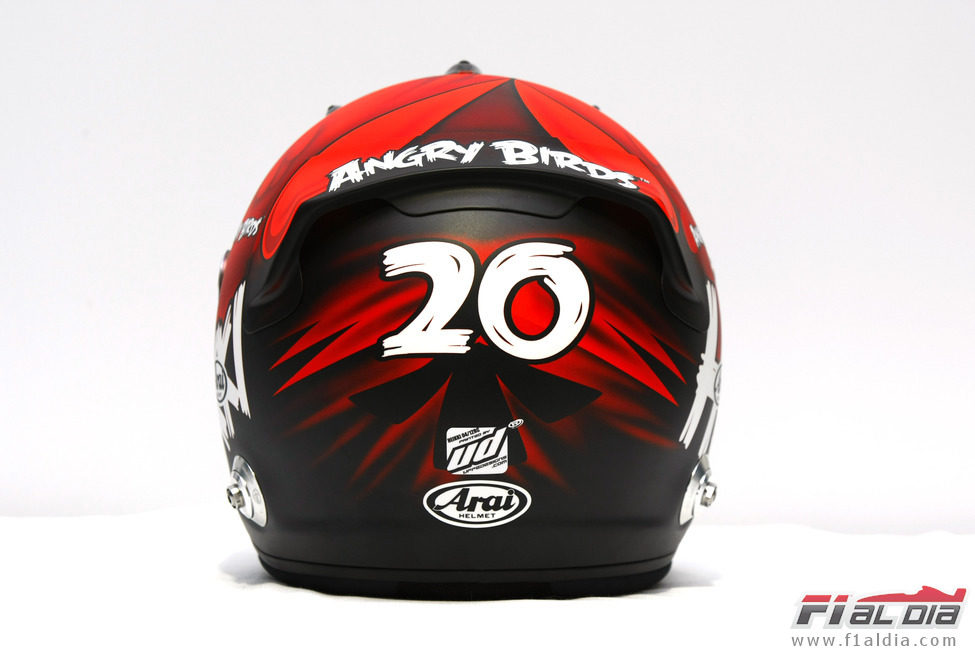 Nuevo casco de Heikki Kovalainen para 2012 (trasera)