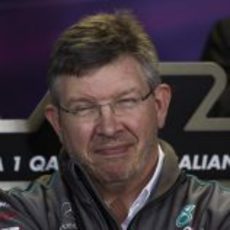 Ross Brawn, muy sonriente en la rueda de prensa de Australia 2012