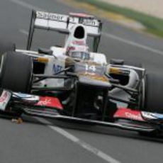 Kamui Kobayashi a bordo de su C31 en los primeros libres del GP de Australia 2012
