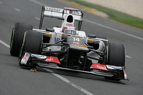 Kamui Kobayashi a bordo de su C31 en los primeros libres del GP de Australia 2012