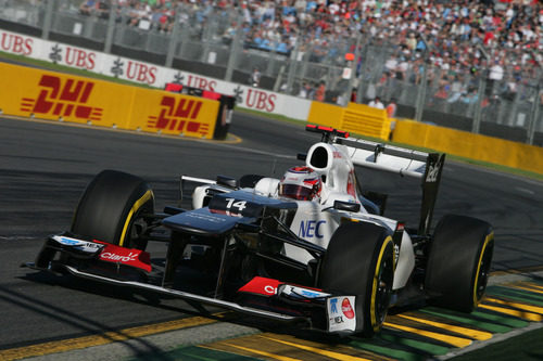 Kamui Kobayashi con el Sauber en la clasificación de Australia