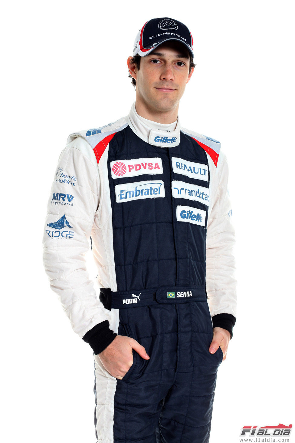 Bruno Senna con el mono oficial de Williams de 2012