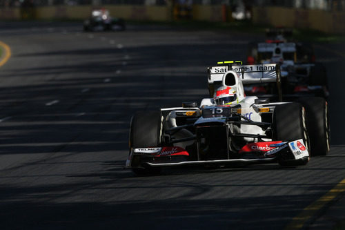 Sergio Pérez rueda en Albert Park con el C31