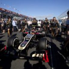 Romain Grosjean en la parrilla de Melbourne