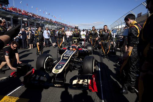 Romain Grosjean en la parrilla de Melbourne