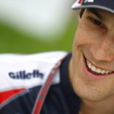 Bruno Senna sonriente en su primer Gran Premio como piloto de Williams