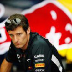 Mark Webber llega al circuito de Sepang