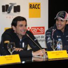 Pastor Maldonado y Pedro de la Rosa en el Fota fans forum