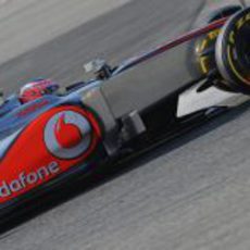 Jenson Button rueda en Barcelona