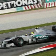 Nico Rosberg en los entrenamientos del GP de Malasia 2012